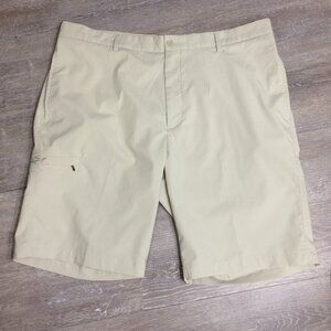 Greg Norman Mens Golf Shorts Lightweight Zipper Pocket Stretch Beige Size 40